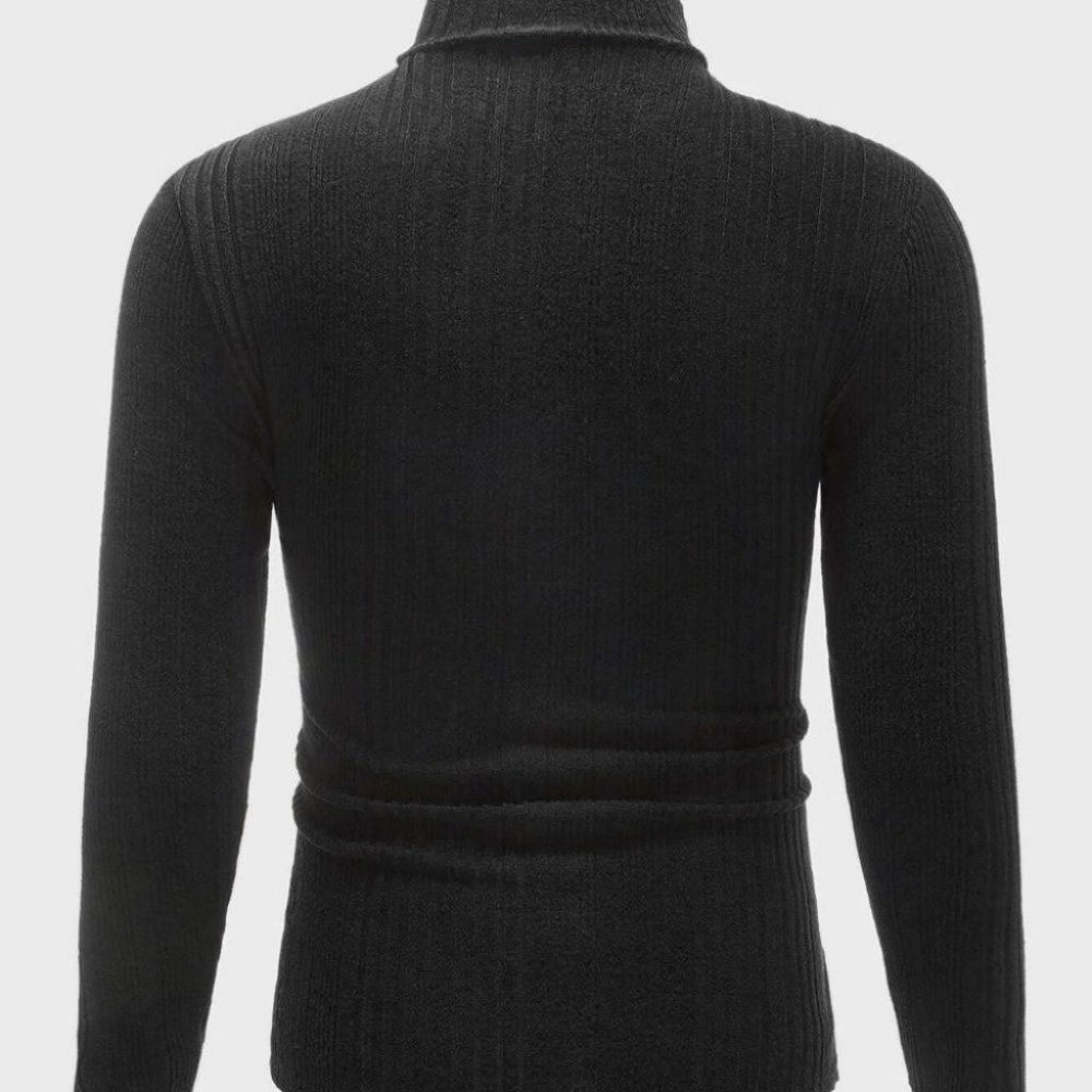 Black Mens Knit Sweater - Picture 2 of 4